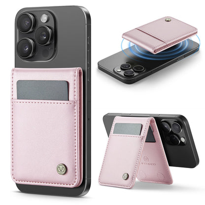 Estuche para tarjetas magnéticas con anillo Magsafe para iPhone 17, con cepillo antirrobo para tarjetas, 16/15/14/13, con cremallera, monedero, tarjetero magnético con bloqueo RFID, cartera minimalista de piel sintética compatible con teléfonos MagSafe. 