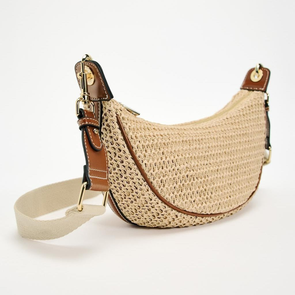 Bolso Hobo Chic de Verano para Mujer – Bolso bandolera versátil y a la moda, elegante bolso pequeño tejido a mano para llevar en la axila 