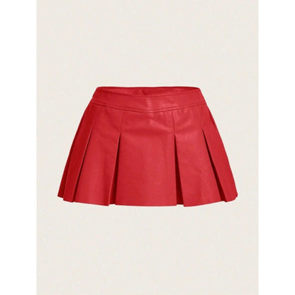 Women's Sexy Crop Top Leather Skirt