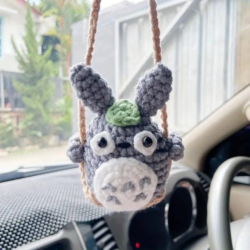 Colgante de planta de coche Decoración de coche Colgante de espejo retrovisor Lana creativa en el coche