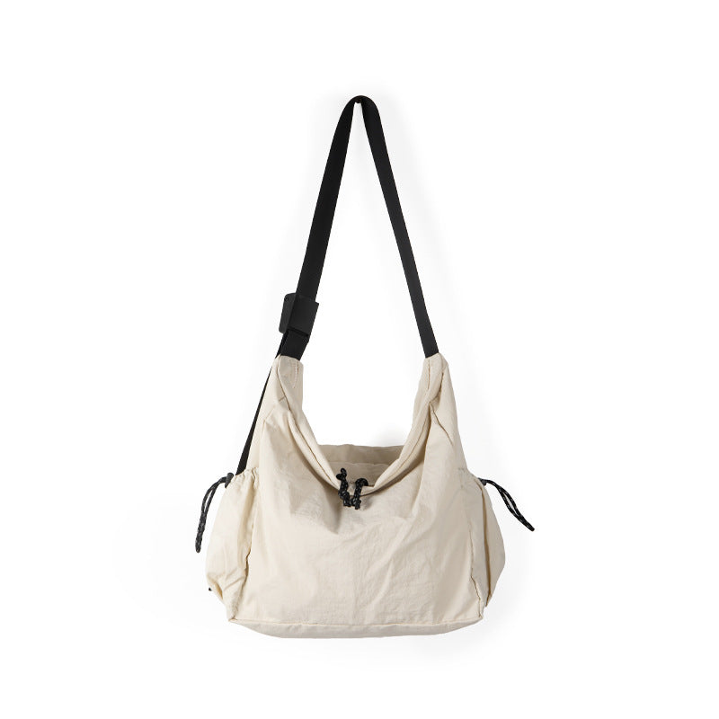 Bolso tote informal y versátil de nailon para estudiantes y mujeres; diseño delgado y bolso bandolera de gran capacidad. 