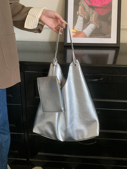 Bolso hobo informal y versátil para mujer, bolso Pitot suave de gran capacidad, bolso de hombro 2 en 1 para estudiantes. 