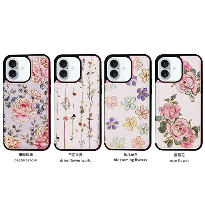 Phone Case Applicable to Apple 16 painted double buckle four-insert card wallet case 16pro max all-inclusive anti-drop case protective cover -dropshippingabc.com