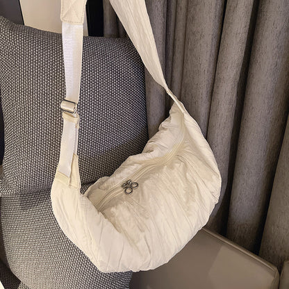 Nylon underarm shoulder crescent bag, hobo bag for women, French women underarm bag, crossbody bag lightweight