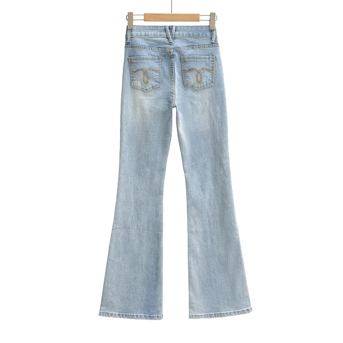 Women's Light Blue High Waist Slim Fit Bootcut Jeans