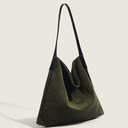 Corduroy large capacity hobo bag, tote bag women, casual commuting shoulder bag large,