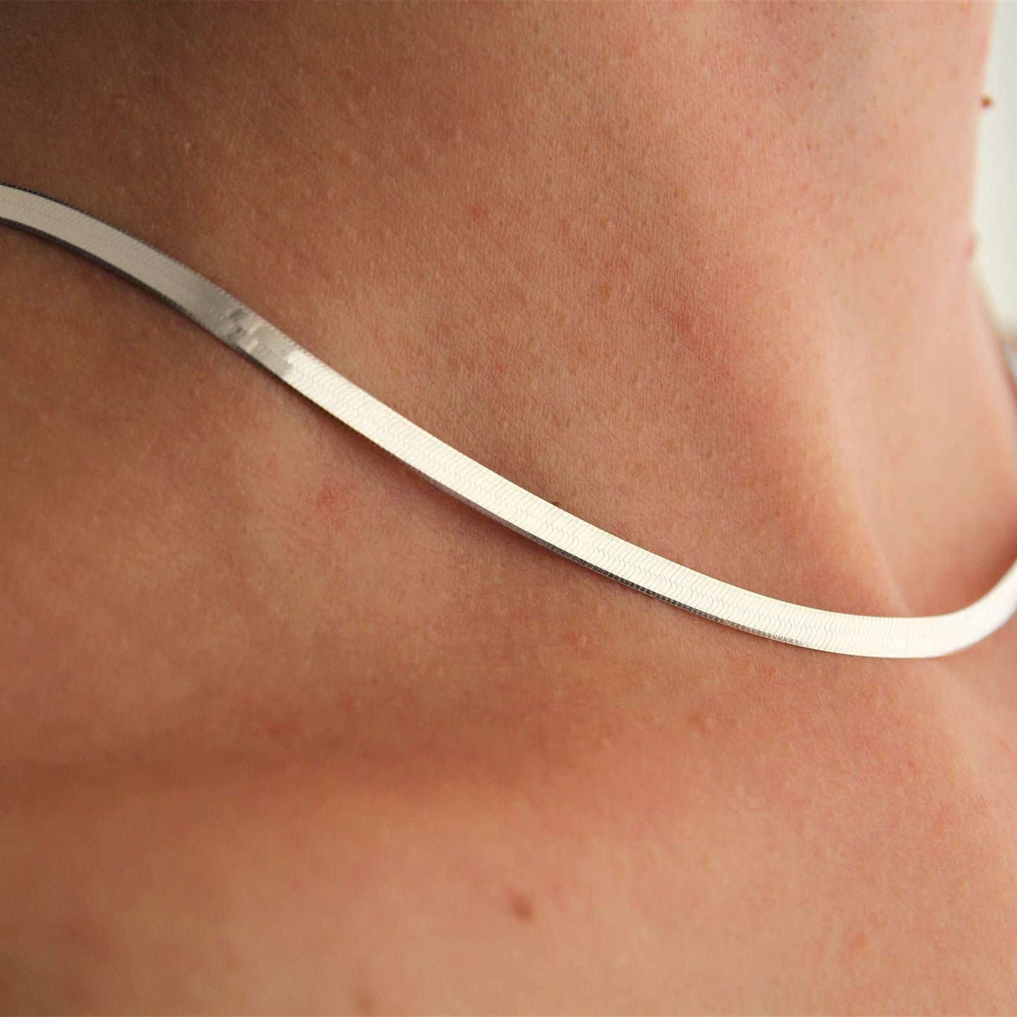 14K Gold Plated Herringbone Choker Necklace - Dainty Thin Snake Chain Layered Jewelry for Women -dropshippingabc.com