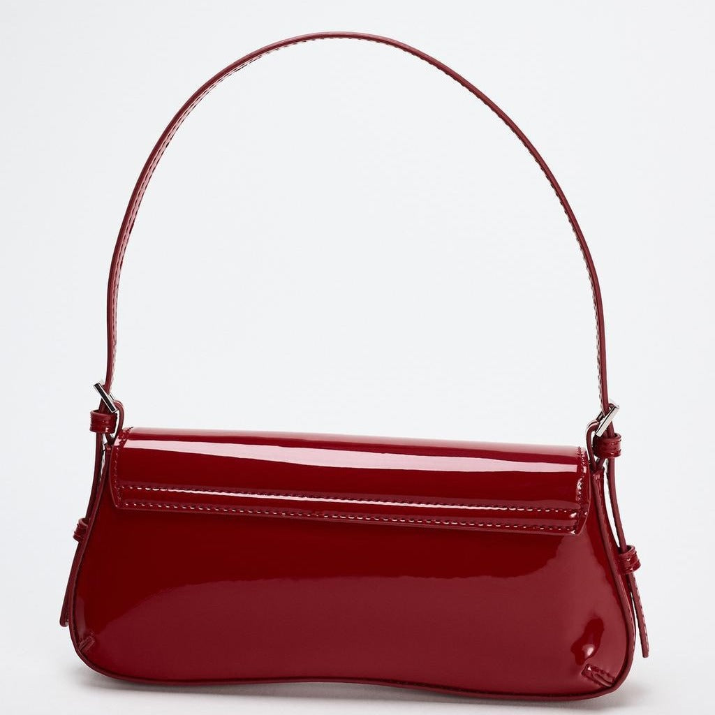 Small Red Baguette shoulder Bag - Must-Have Autumn Fashion Simple Commuter & Retro Shoulder Bag hobo