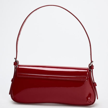 Small Red Baguette shoulder Bag - Must-Have Autumn Fashion Simple Commuter & Retro Shoulder Bag hobo