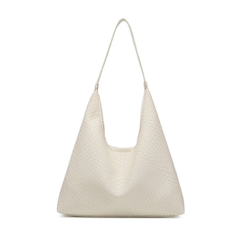 Bolso hobo tejido de piel suave para mujer, bolso tote para mujer, bolso de hombro informal de gran capacidad, bolso hobo de hombro 