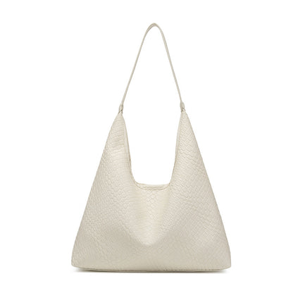 Bolso hobo tejido de piel suave para mujer, bolso tote para mujer, bolso de hombro informal de gran capacidad, bolso hobo de hombro 