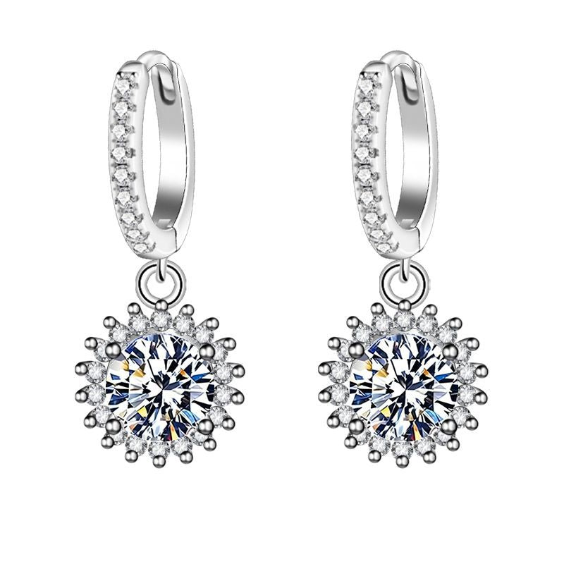 Sunflower Full Diamond Stud Earrings