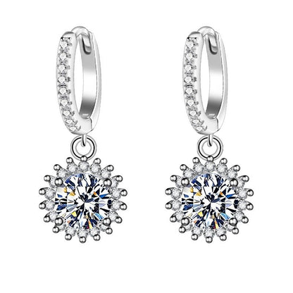 Sunflower Full Diamond Stud Earrings