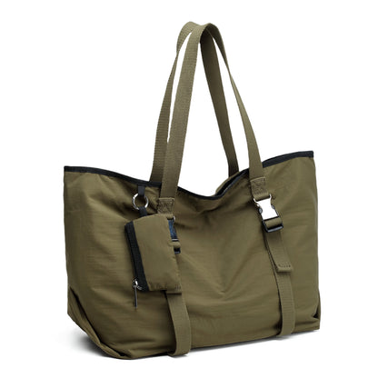 Bolso tote de gran capacidad para mujer, bolso de hombro de moda, bolso de hombro casual y elegante, bolso de estudiante, bolso tote de lona extragrande con pequeño monedero 