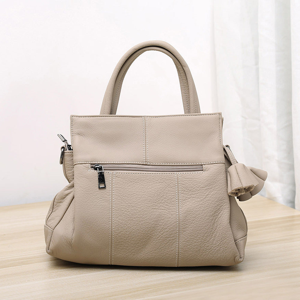 Bolso bandolera de piel auténtica para mujer, bolso hobo de piel auténtica, bolso bandolera minimalista de piel suave 