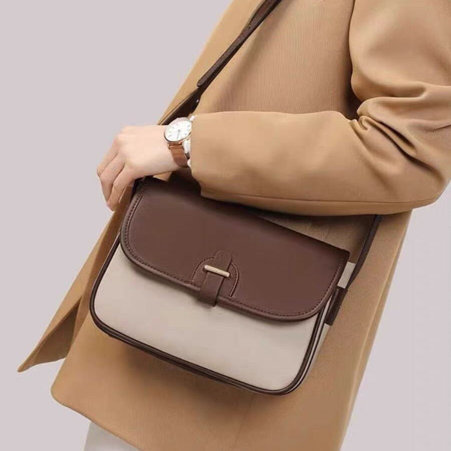 Contrast color commuter crossbody bag women, summer small square bag, simple and versatile shoulder crossbody bag