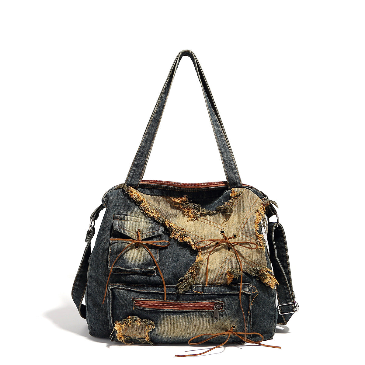 Bolso tote hobo de gran capacidad, bolso estilo Spice Girl, bolso retro para mujer, bolso vaquero lavado, bolso informal para mujer 