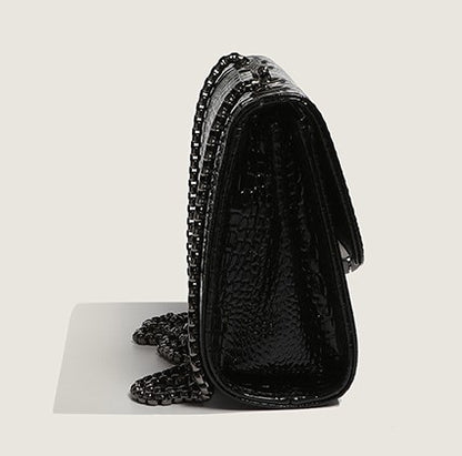 Crocodile Camellia Chain bag crossbody shoulder