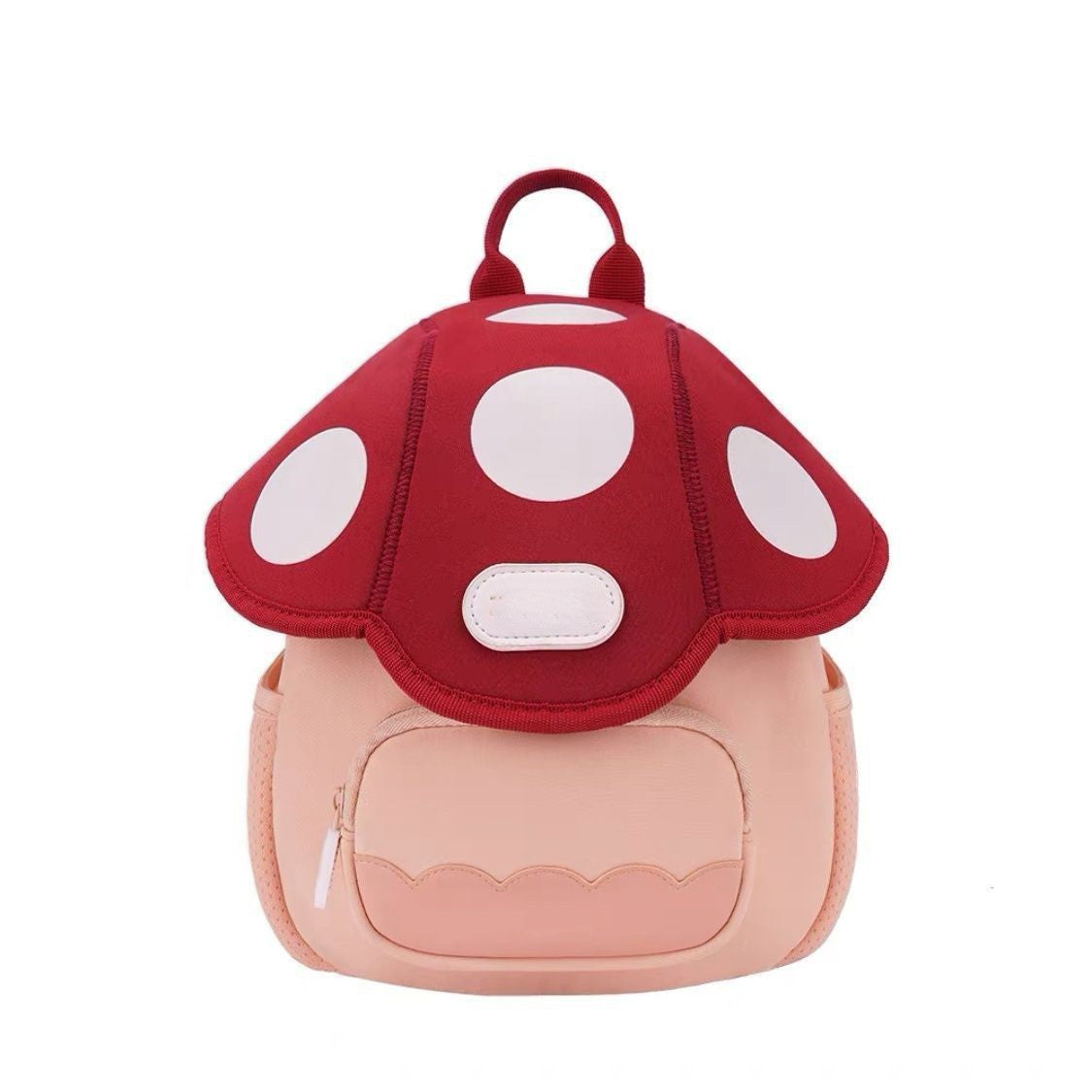 Adorable bolso infantil con diseño de seta, ligero y práctico, ideal para viajes y actividades al aire libre. 