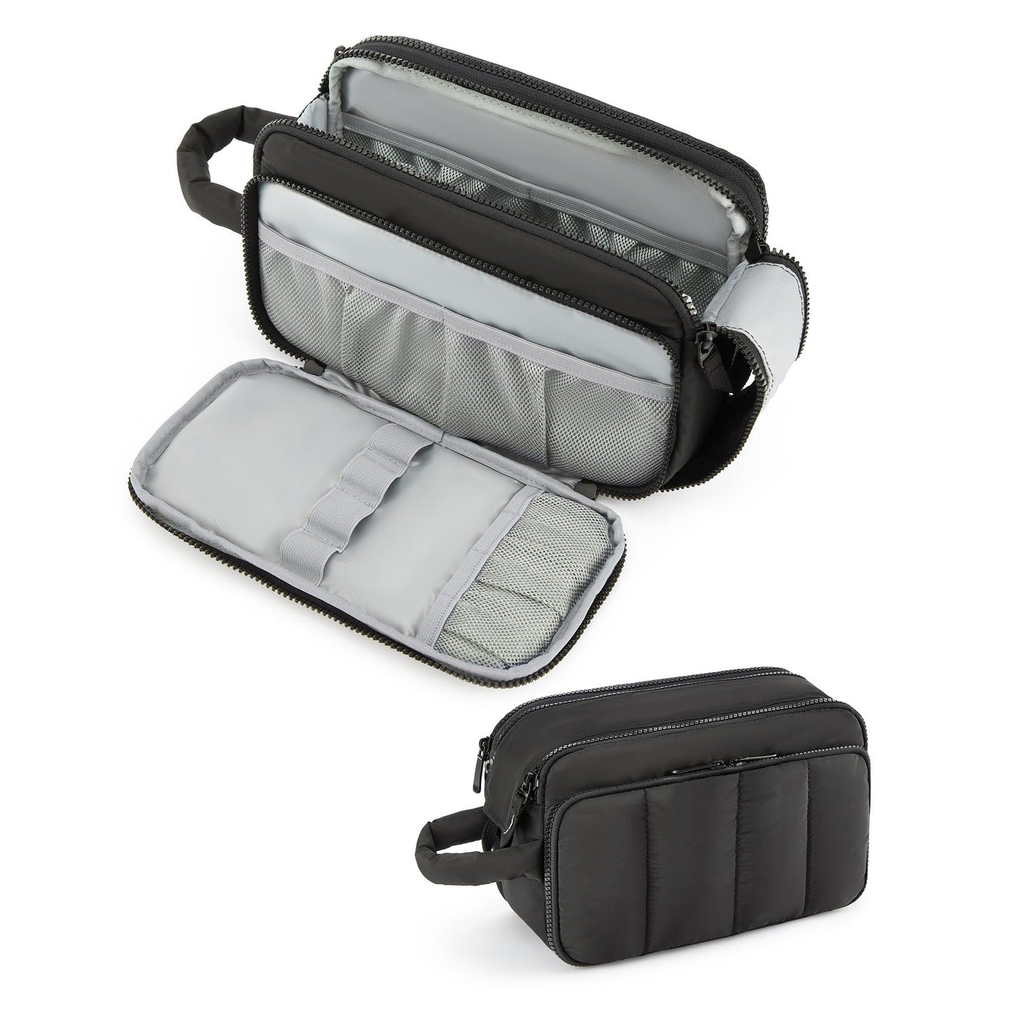 Neceser de viaje portátil – Bolsa de cosméticos compacta para guardar maquillaje, neceser de viaje con organizadores, bolsa de almacenamiento de cosméticos duradera para las necesidades de belleza en cualquier lugar 