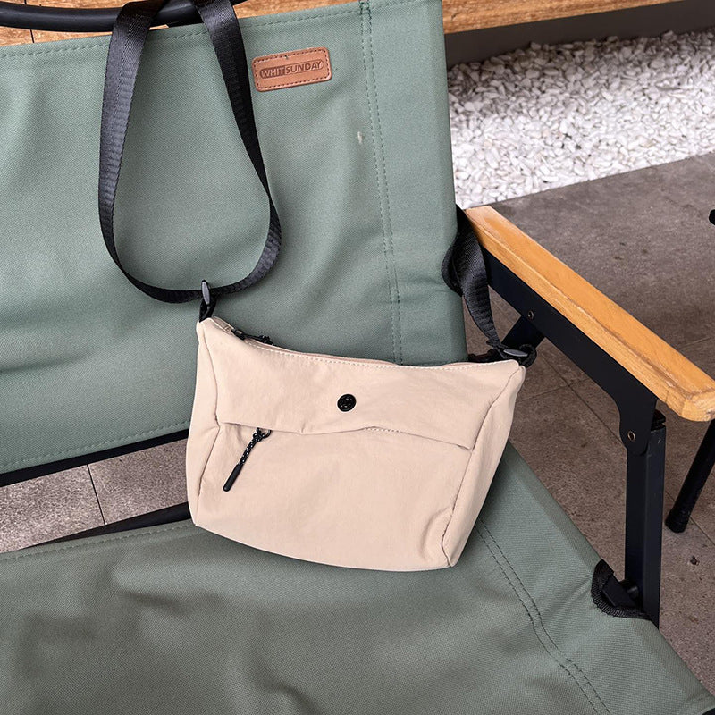 Small Casual Bag Women, Casual Simple Crossbody Bag, Nylon Wide Shoulder Strap Daily Commuter Shoulder Bag