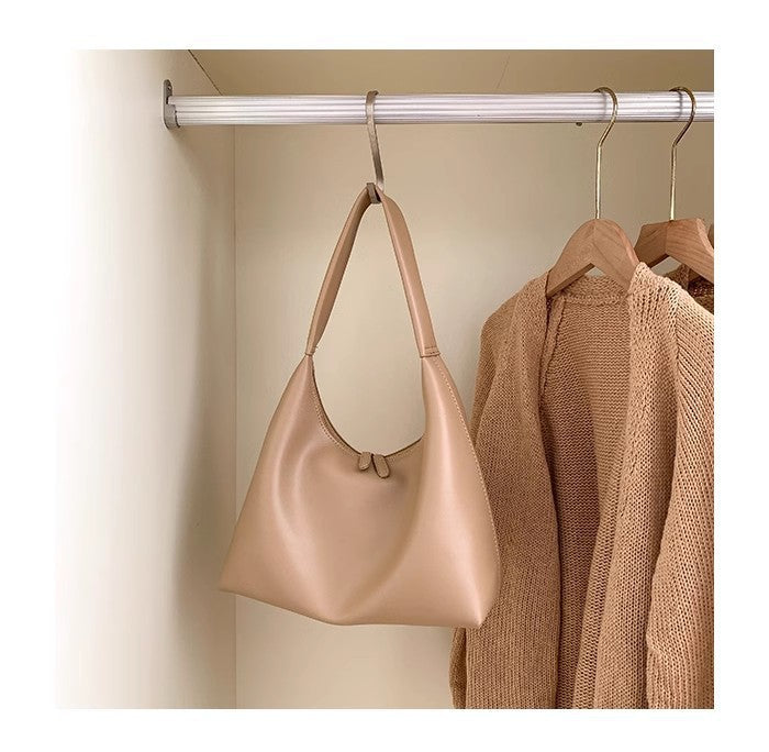 Bolso hobo sencillo y versátil para mujer, bolso hobo de piel suave, bolso de hombro retro 