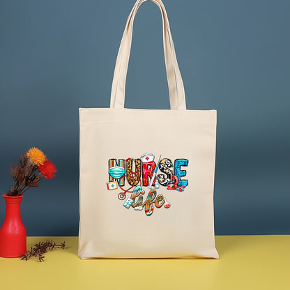 Bolso bandolera de lona estampada, bolso de compras moderno y ligero, bolso de algodón de gran capacidad, paquete de 2 unidades tipo hobo. 