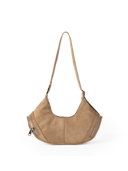 Bolso bandolera de ante de gran capacidad, bolso holgado, bolso hobo informal vintage 