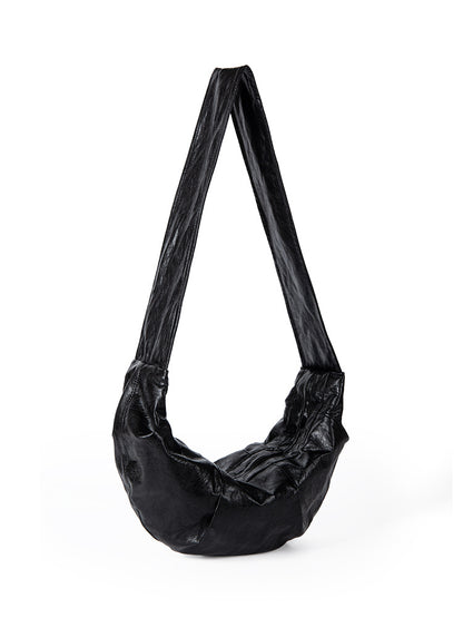 Wide shoulder strap soft leather croissant bag for women, simple and versatile shoulder Crossbody bag, small shoulder bag for women