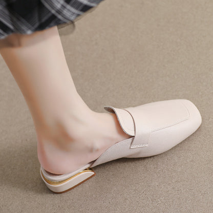 Women's Genuine Leather Slip-On Mules