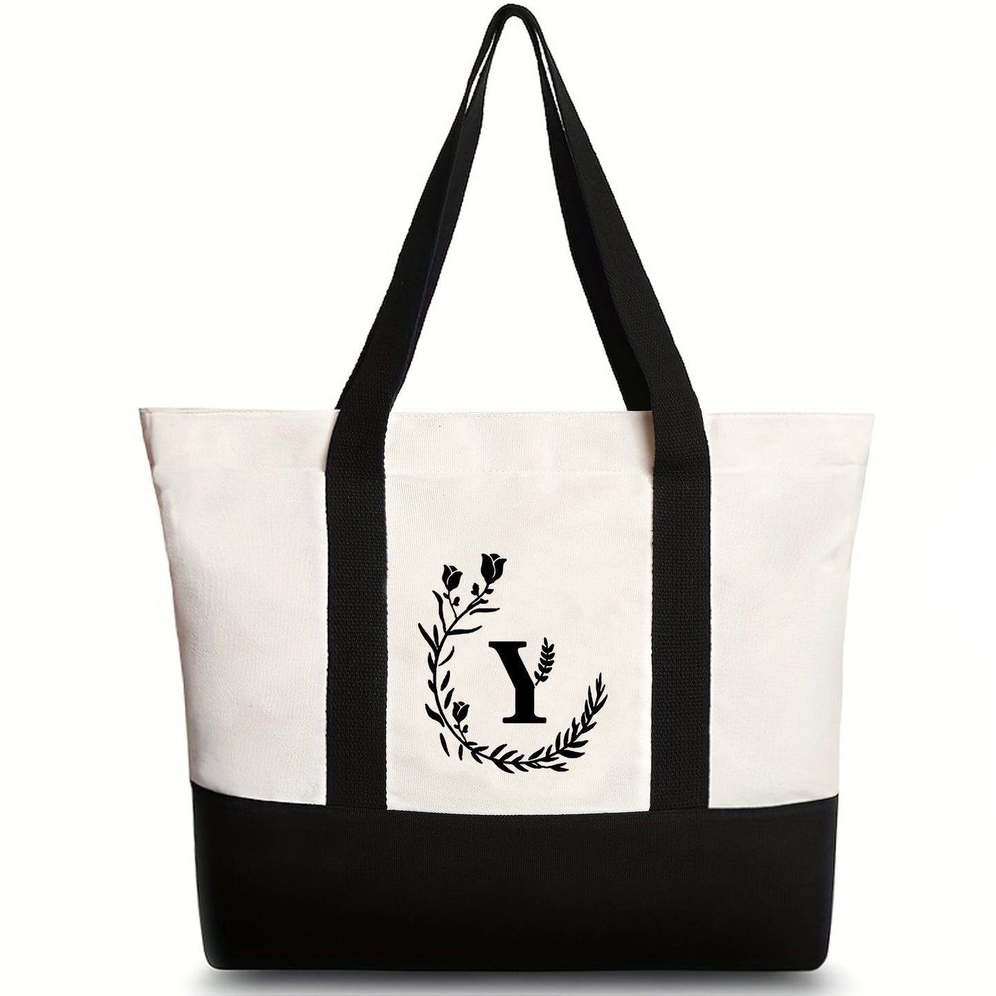 Bolso bandolera de lona, ​​bolso tote de gran capacidad con estampado de letras, bolso de regalo portátil y ligero de moda para mujer 