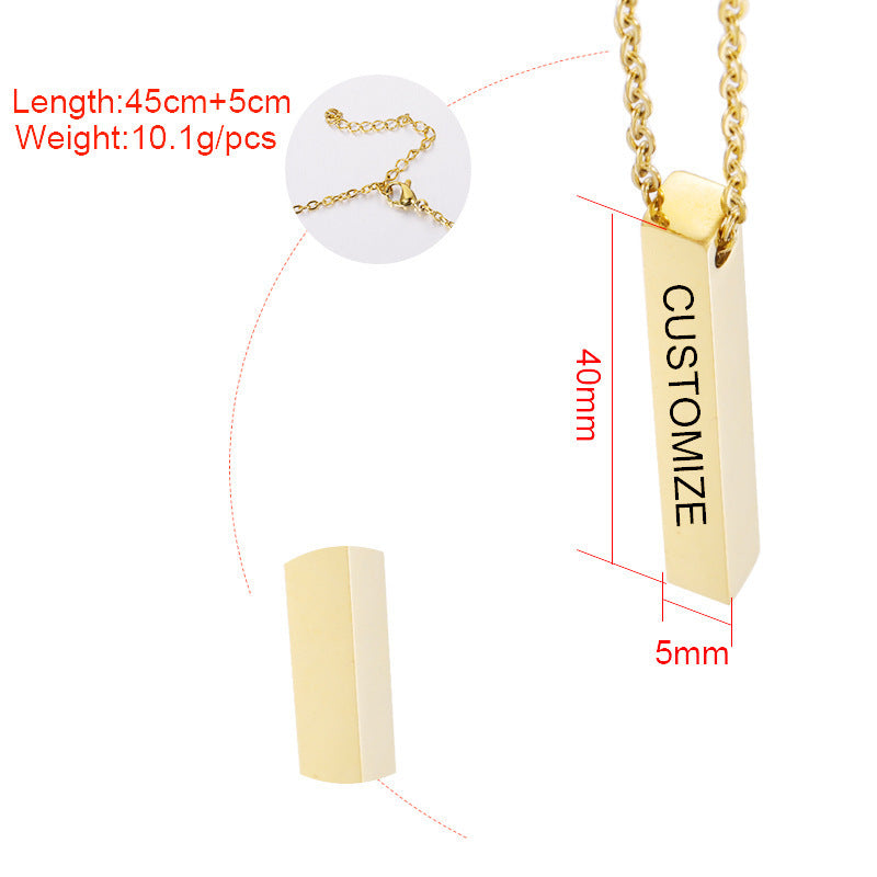 Geometric Bar Pendant Necklace