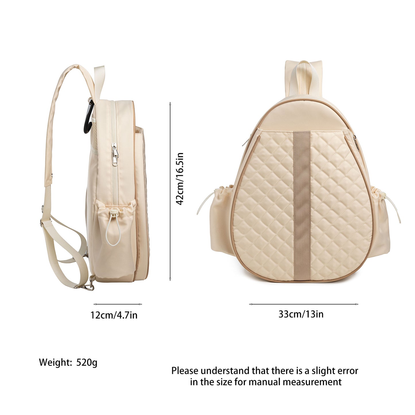 Crossbody lightweight multifunctional unisex waterproof tennis racket bag, tennis badminton backpack purse,