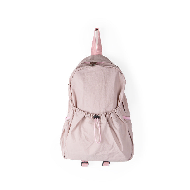 Mochila impermeable con cordón ajustable para mujer, versátil y ligera, ideal para viajes, con gran capacidad para libros y libros. Mochila de nailon ligera. 