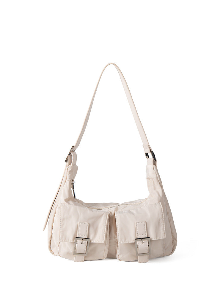 Bolso bandolera ligero de nailon con múltiples bolsillos, bolso de mano versátil para mujer, bolso hobo pequeño para mujer 