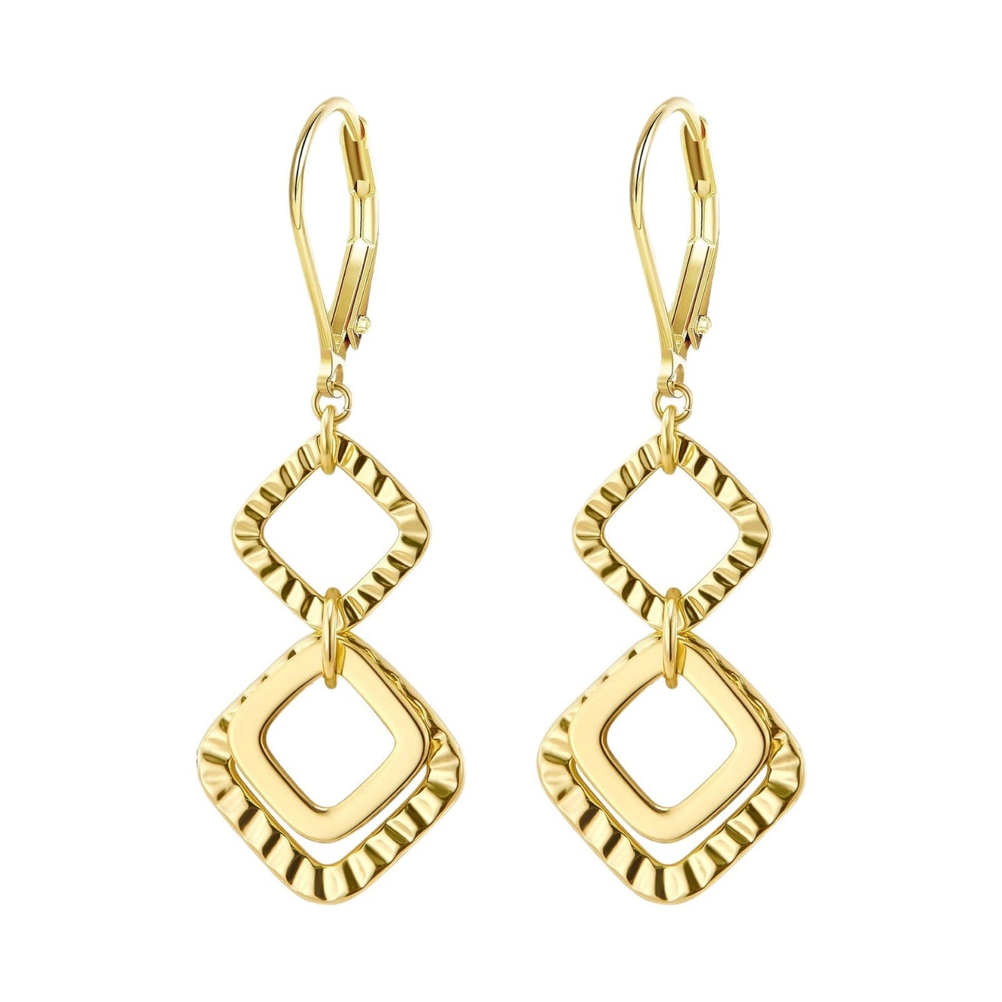 Brass real gold electroplating niche light luxury karst pleated earrings women's earrings -dropshippingabc.com