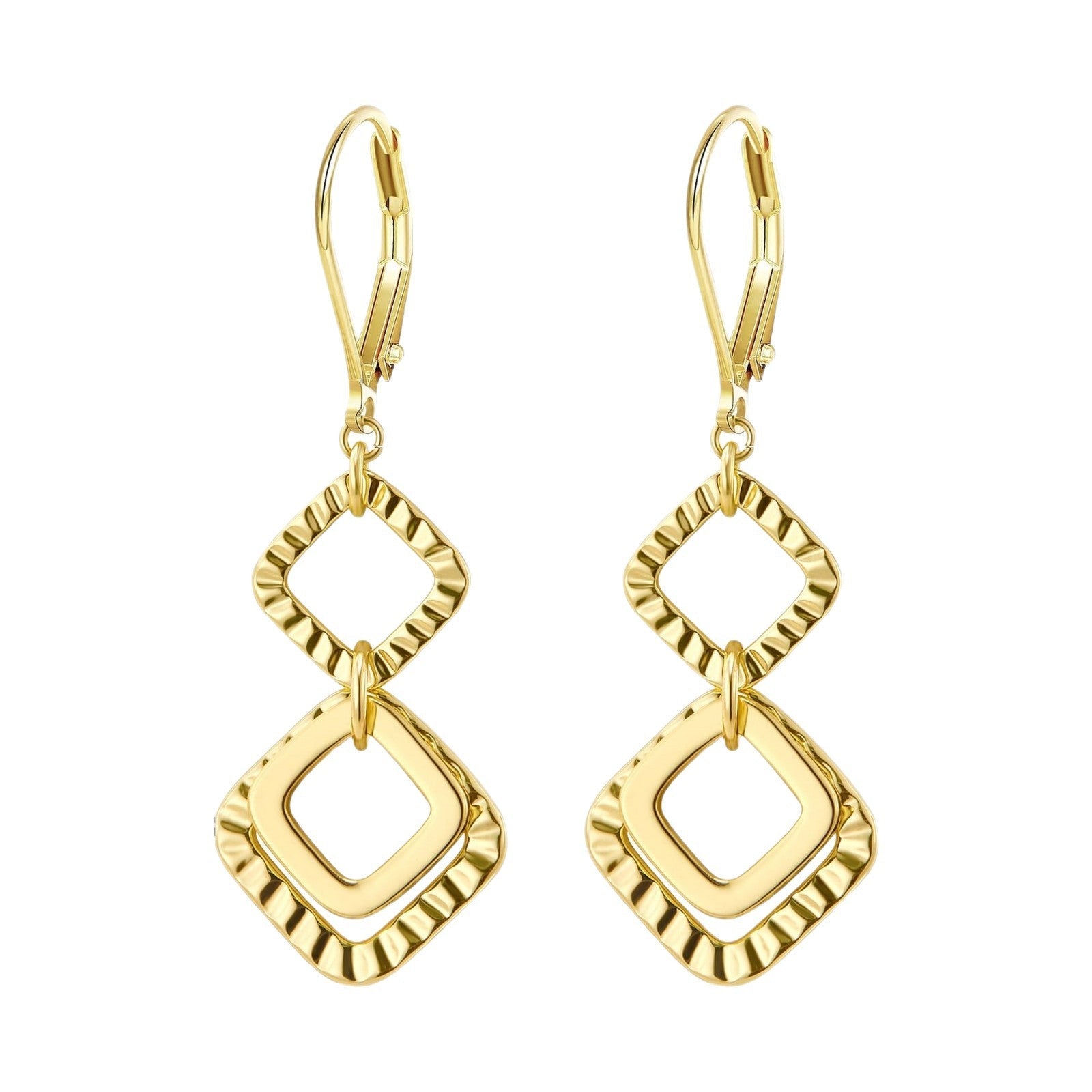 Brass real gold electroplating niche light luxury karst pleated earrings women's earrings -dropshippingabc.com