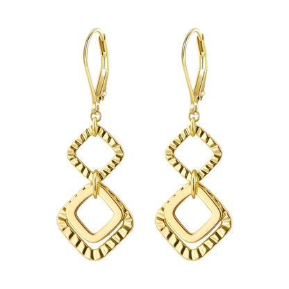 Brass real gold electroplating niche light luxury karst pleated earrings women's earrings -dropshippingabc.com