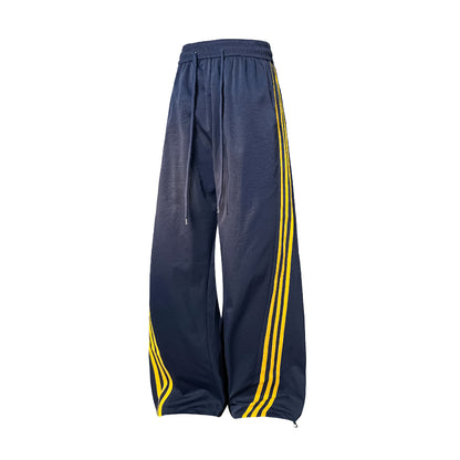 Unisex Striped Trim Wide Leg Sweatpants new