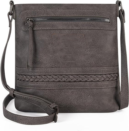 Bolso bandolera multifuncional para mujer, bolso mensajero retro de gran capacidad, bolso cruzado pequeño 