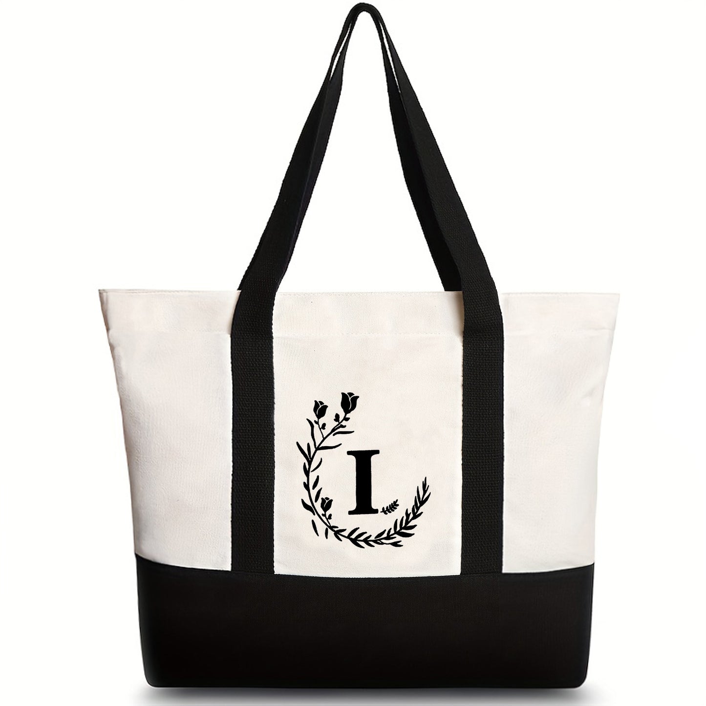 Bolso bandolera de lona, ​​bolso tote de gran capacidad con estampado de letras, bolso de regalo portátil y ligero de moda para mujer 