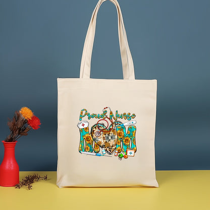 Bolso bandolera de lona estampada, bolso de compras moderno y ligero, bolso de algodón de gran capacidad, paquete de 2 unidades tipo hobo. 