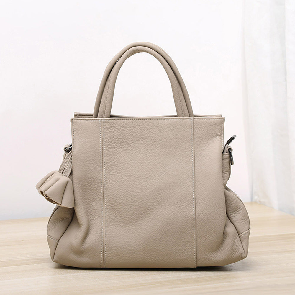 Bolso bandolera de piel auténtica para mujer, bolso hobo de piel auténtica, bolso bandolera minimalista de piel suave 