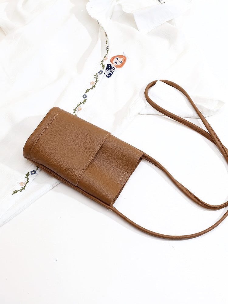 Casual crossbody mobile phone bag, simple red cute mini vertical bag, change bag female