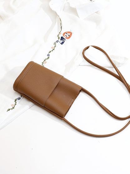 Casual crossbody mobile phone bag, simple red cute mini vertical bag, change bag female