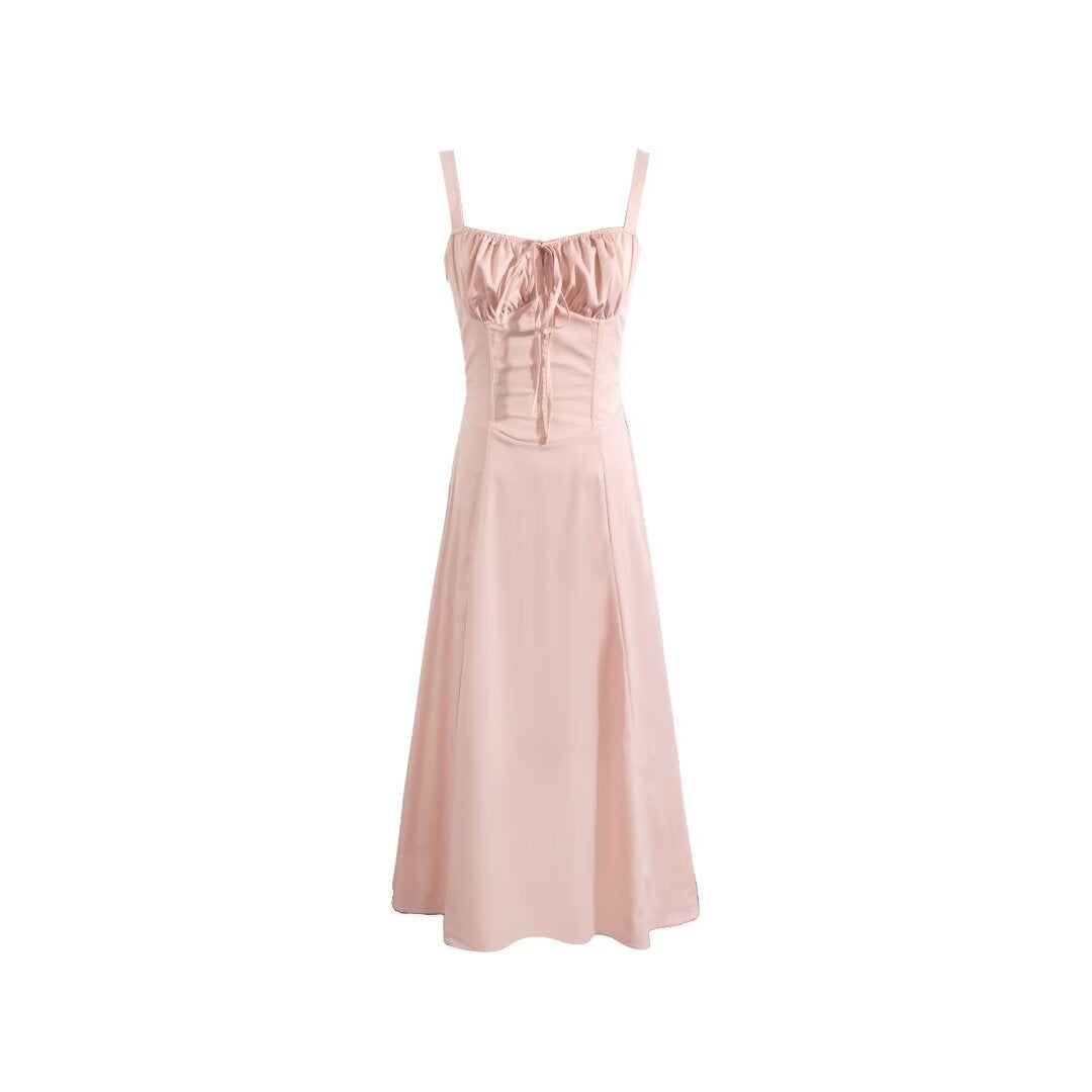 Women's Square Neck Corset Maxi Dress - Floral Printed High Waist A-Line Long Dress -dropshippingabc.com