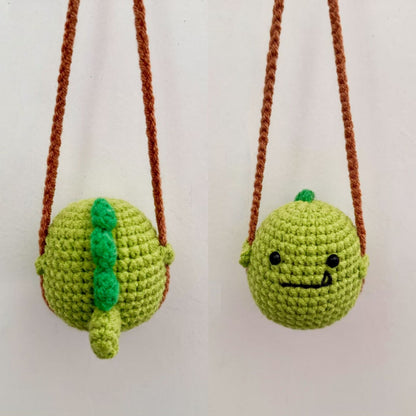 Colgante de planta de coche Decoración de coche Colgante de espejo retrovisor Lana creativa en el coche