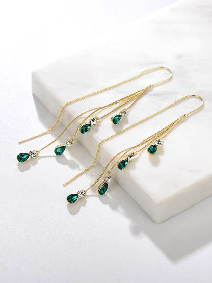 Green Crystal Ear Threads