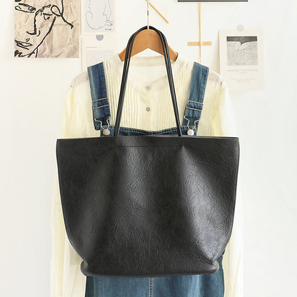 Elegante bolso grande 2 en 1 de PU suave – Bolso de hombro retro para mujer con diseño tote de gran capacidad a la moda 