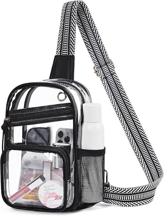Riñonera transparente para conciertos – Riñonera bandolera premium para mujer, ideal para viajes, deportes, vacaciones y correr – Riñonera transparente y resistente para eventos en estadios